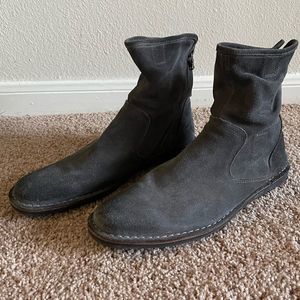 John Varvatos Gray Suede Boots Mens